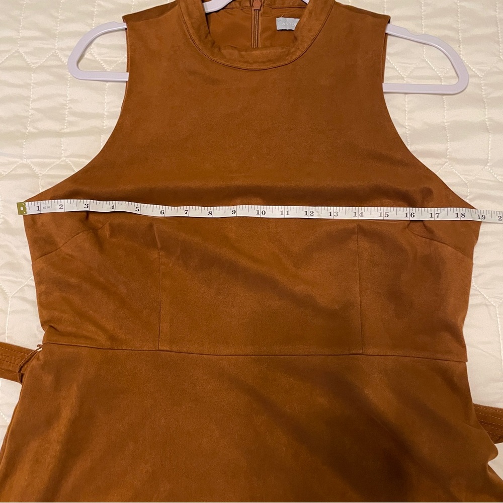 Antonio Melani Kinnon Mock Neck Suede Midi Dress Size 12 - Picture 5 of 10